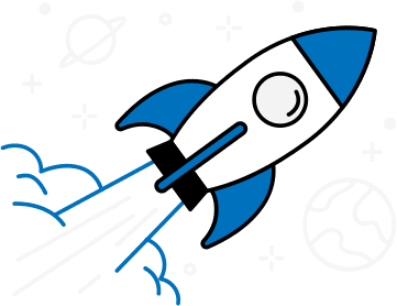 rocket in the space illustration